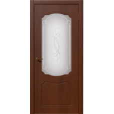 Дверь межкомнатная Дубрава Сибирь Венто ФОМАН Итальянский орех, стекло художественное